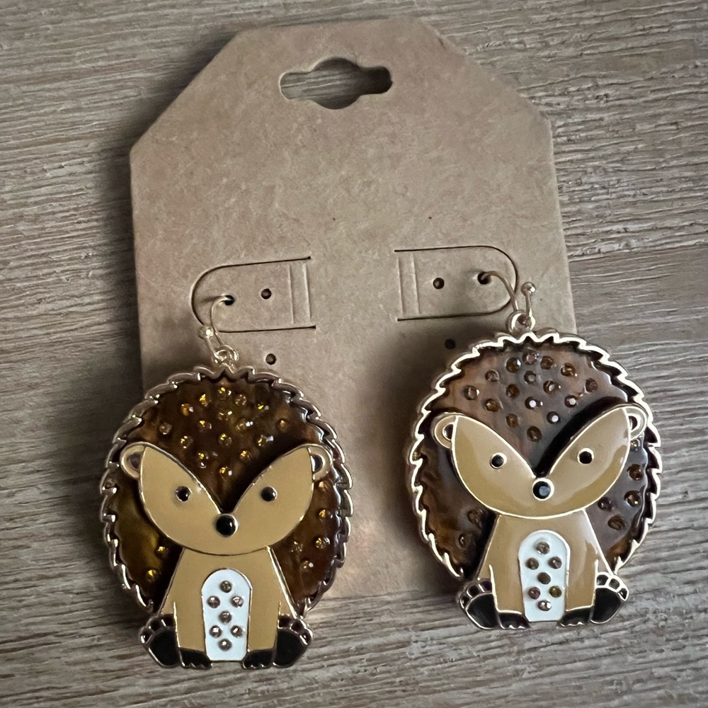Hedgehog Earrings - Picture 2 of 5